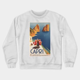Capri, Italy Vintage Travel Poster Design Crewneck Sweatshirt